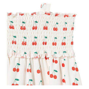 Tinycottons - Cherry Organic Cotton Tank Dress | White