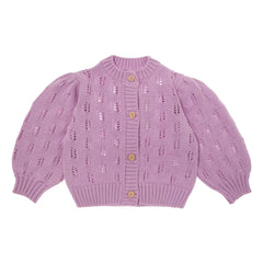 Tocoto Vintage - Çiçekli Örgü Hırka | Lila