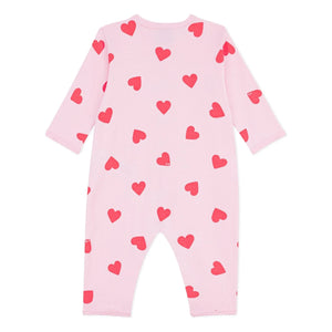 Petit Bateau - Kalp Desenli Ayaksız Pijama | Pembe