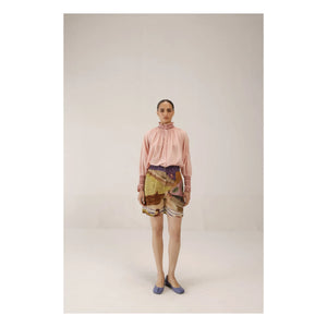 CORD - Short Wide Leg Linen | Brown