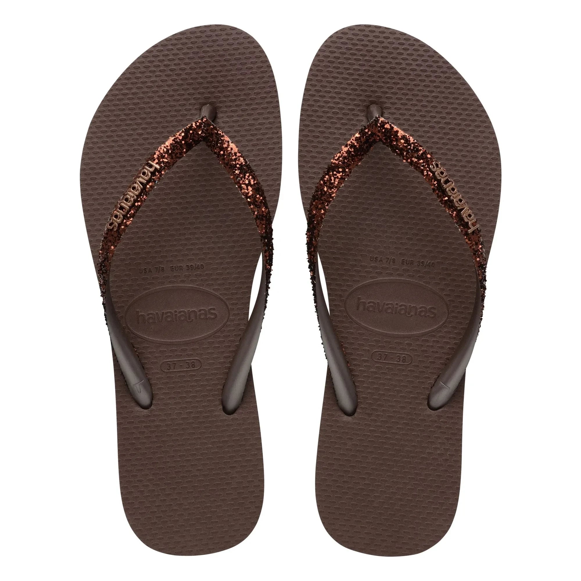 Havaianas - Slim Glitter Slides | Chocolate