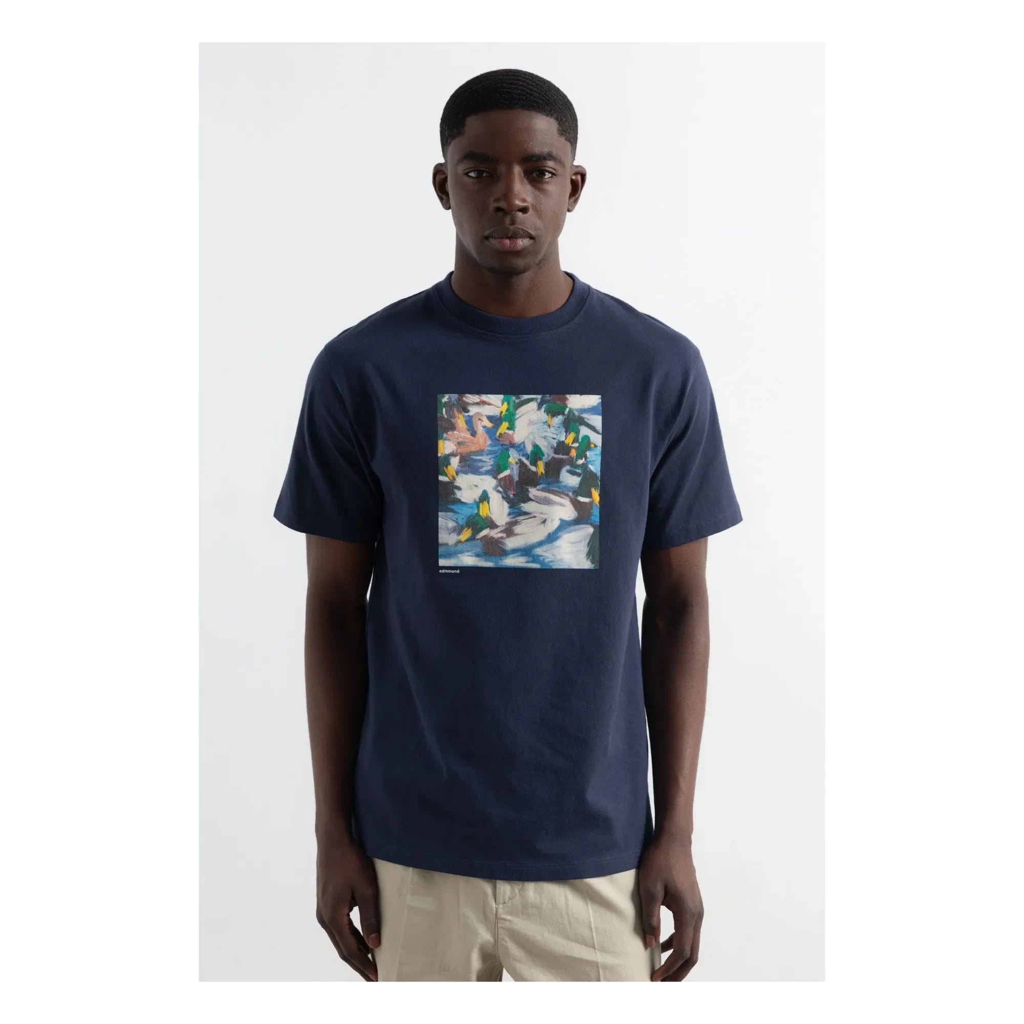 Edmmond Studios - Duck Lake pamuklu T-shirt | Koyu Mavi