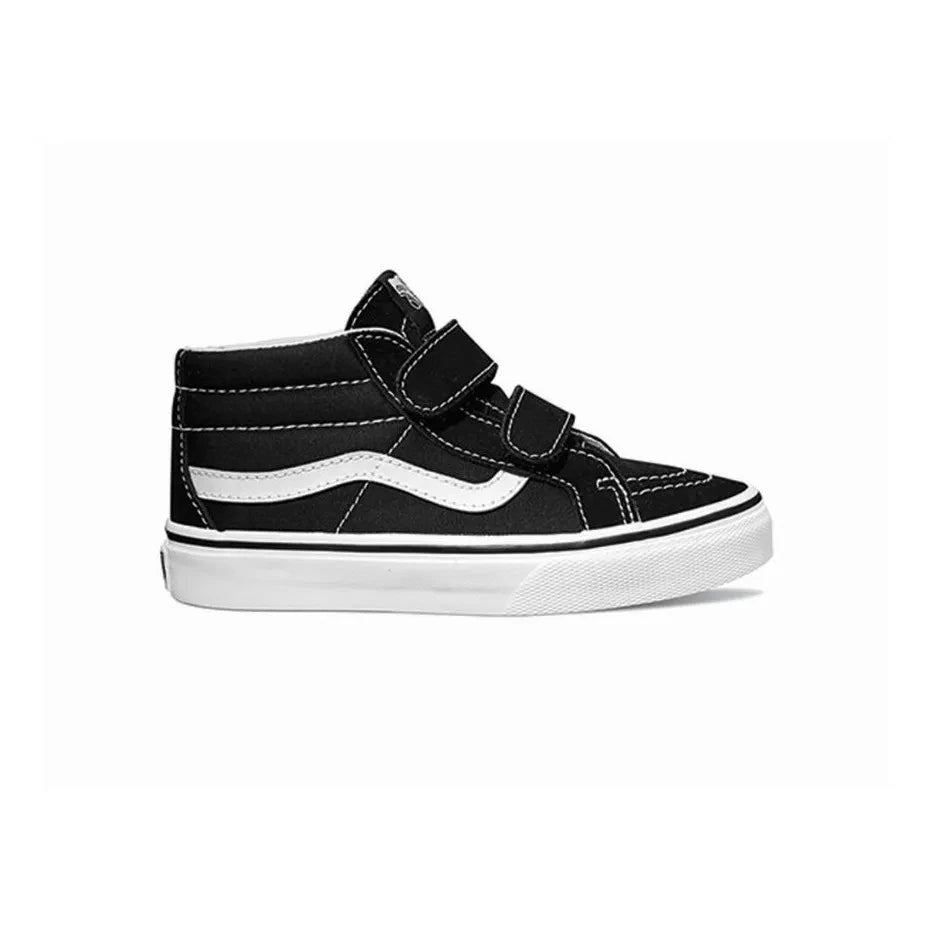 Vans - SK8-Mid Reissue Leather Velcro Sneakers | Black