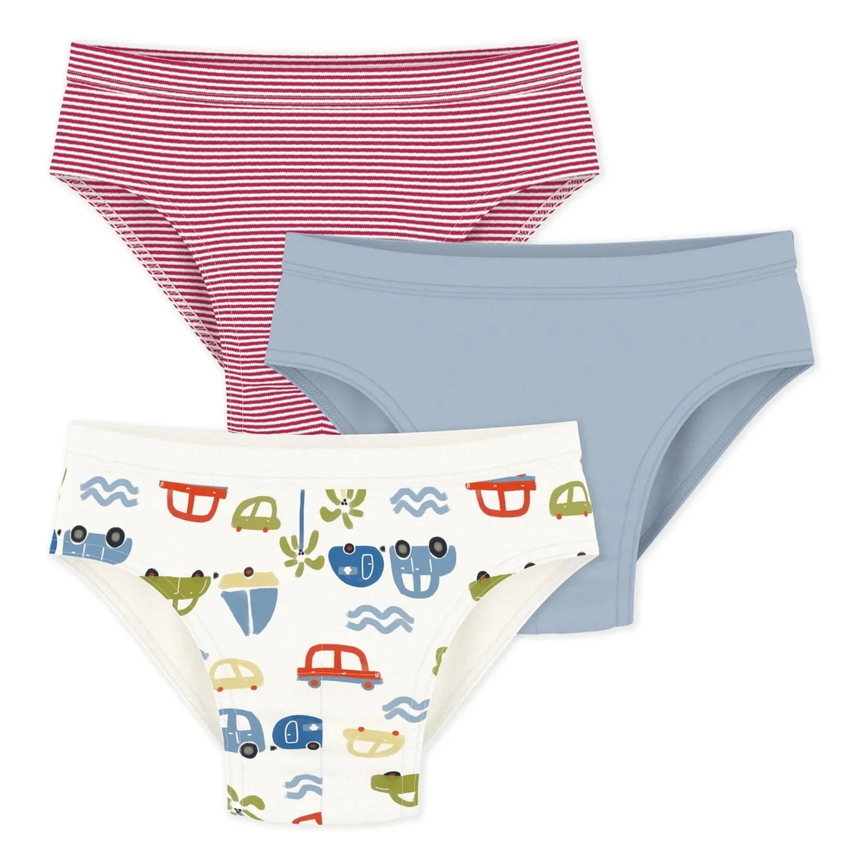 Petit Bateau - 3-Pack Boys' Underwear with Car Pattern | White