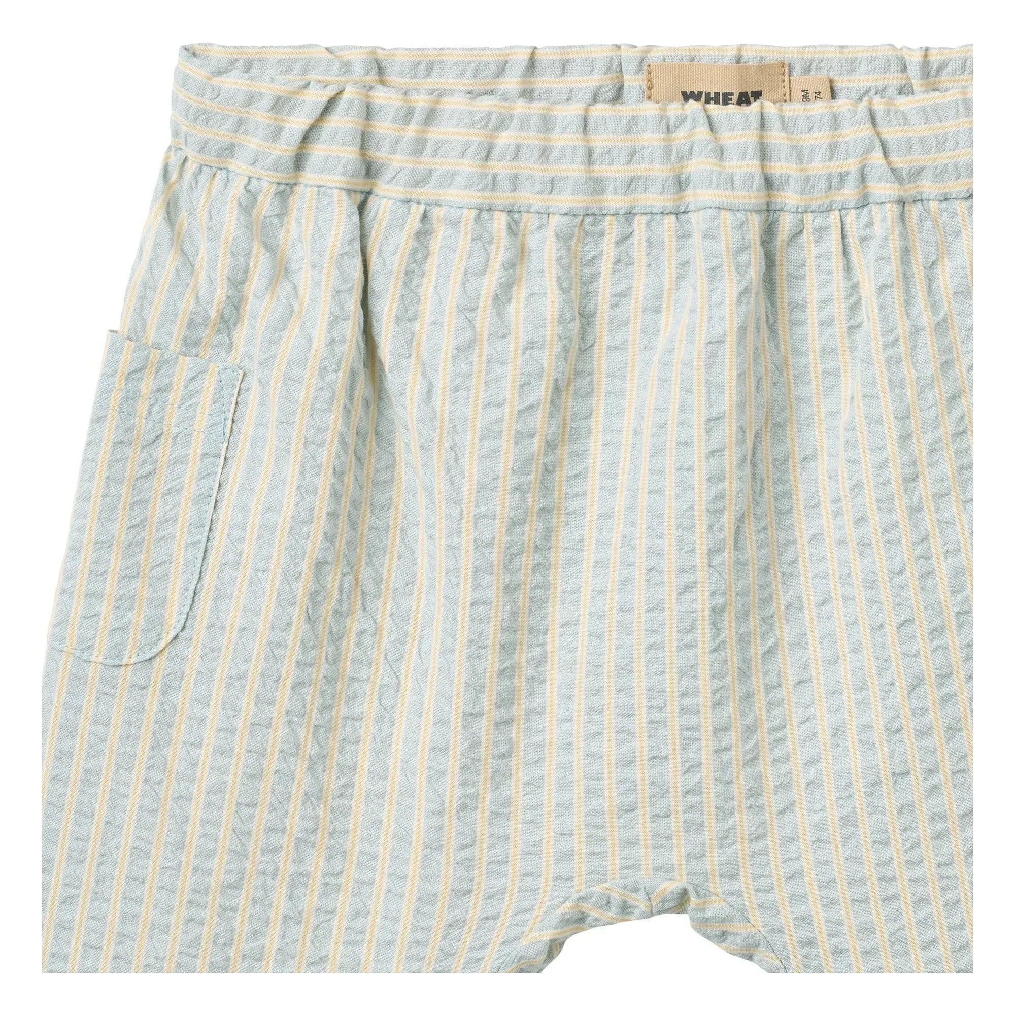 Wheat - Henry Striped Organic Cotton Pants | Light Blue