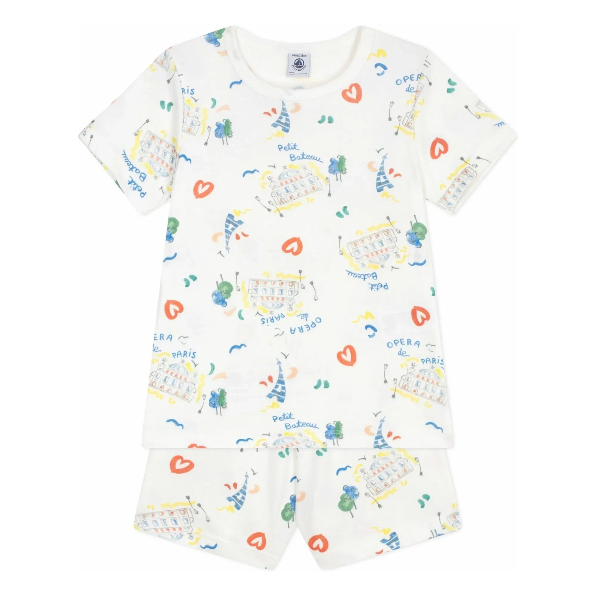 Petit Bateau - Opera Şort Pijama | Beyaz