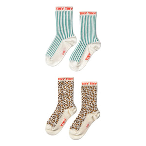Tinycottons - Set of 2 Leopard Socks | Ecru