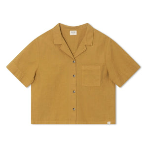 Matona - Seersucker Organic Cotton Shirt | Mustard