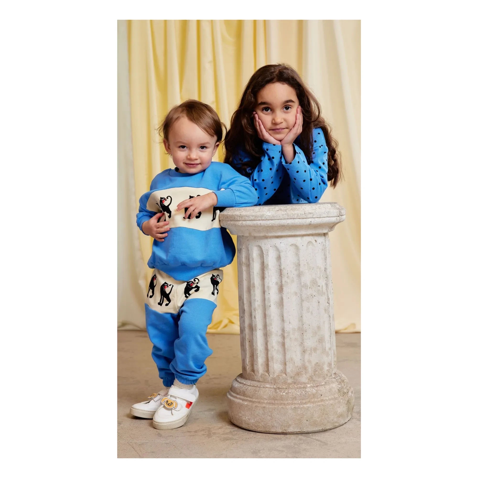 Mini Rodini - Panther organic cotton jogger pants | Azure blue