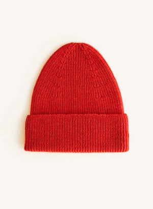 Hvid - Fonzie Merino Wool Beanie | Red