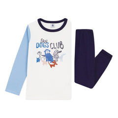 Petit Bateau - Fan Dogs Club Organic Cotton Pajamas | Blue