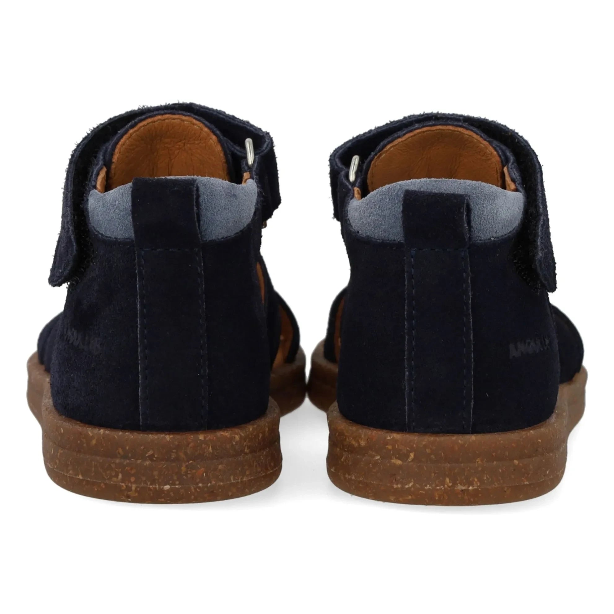Angulus - Suede Striped Pink Sandals | Navy Blue