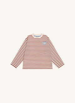 Tumble N'Dry - Celine Striped Organic Cotton T-Shirt | Burgundy