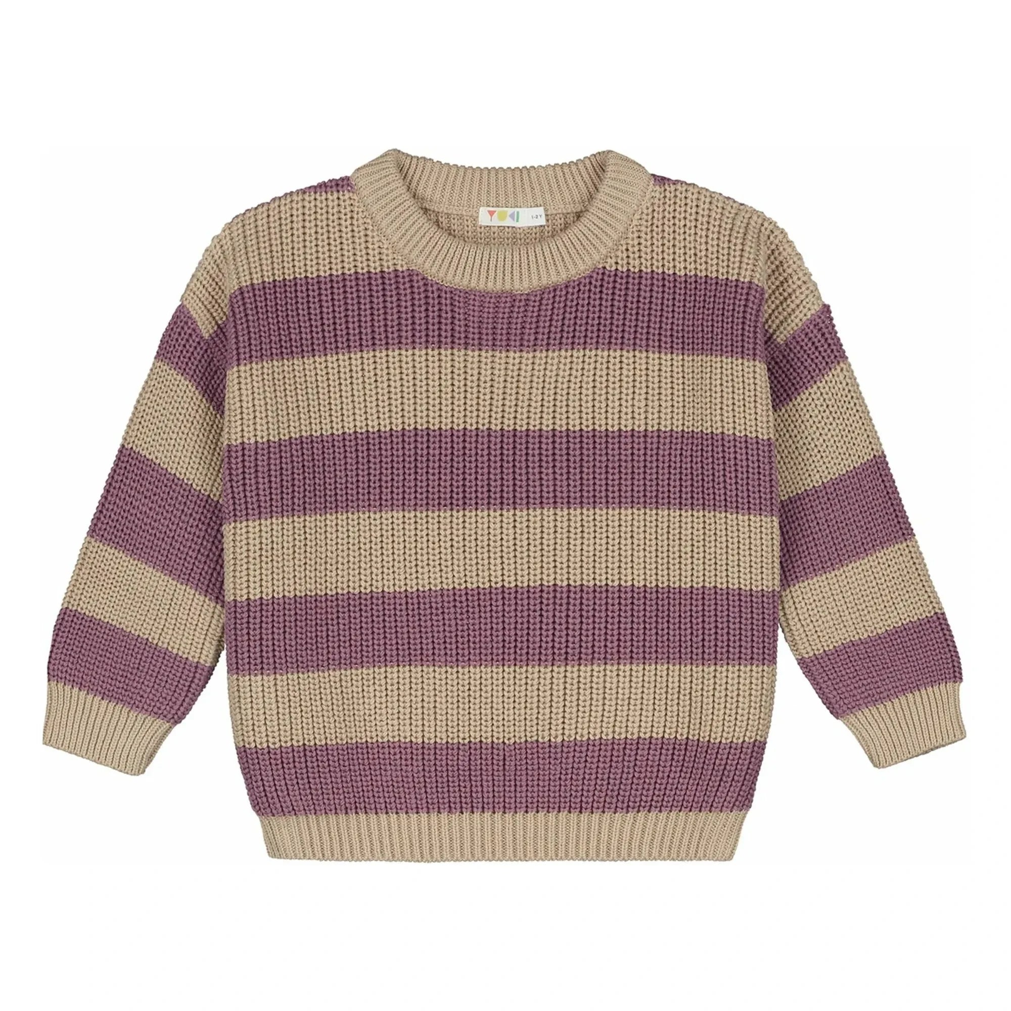 Yuki - Striped Organic Cotton Sweater | Sand