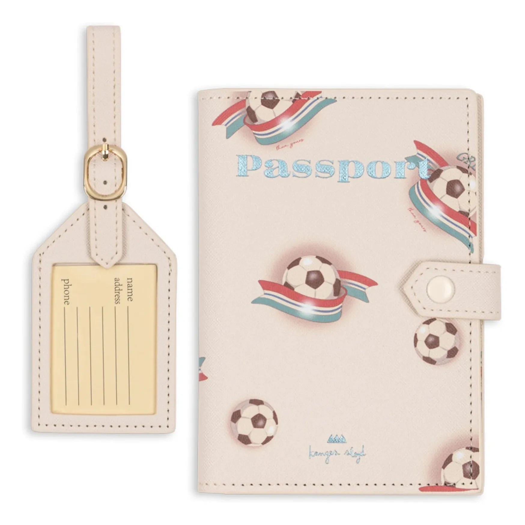 Konges Sløjd - Kick It Passport Cover and Luggage Tag | Beige