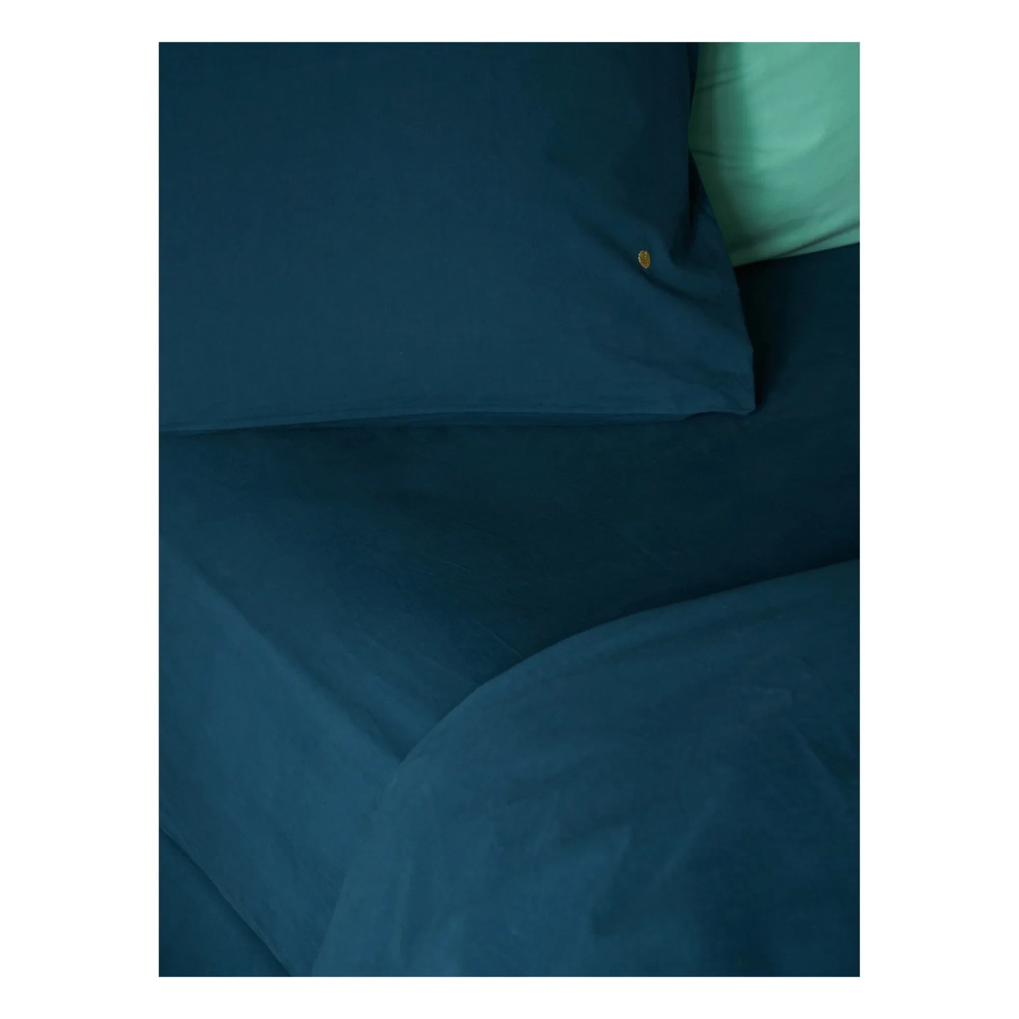La cerise sur le gâteau - Celeste Organic Cotton Elastic Fitted Sheet | Peacock Blue