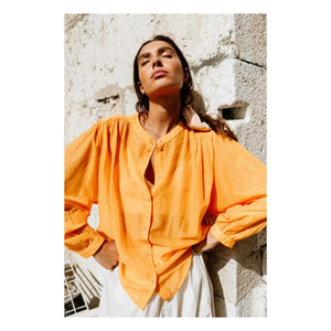 Sacrécoeur - Carla Aurora Poplin Blouse | Orange
