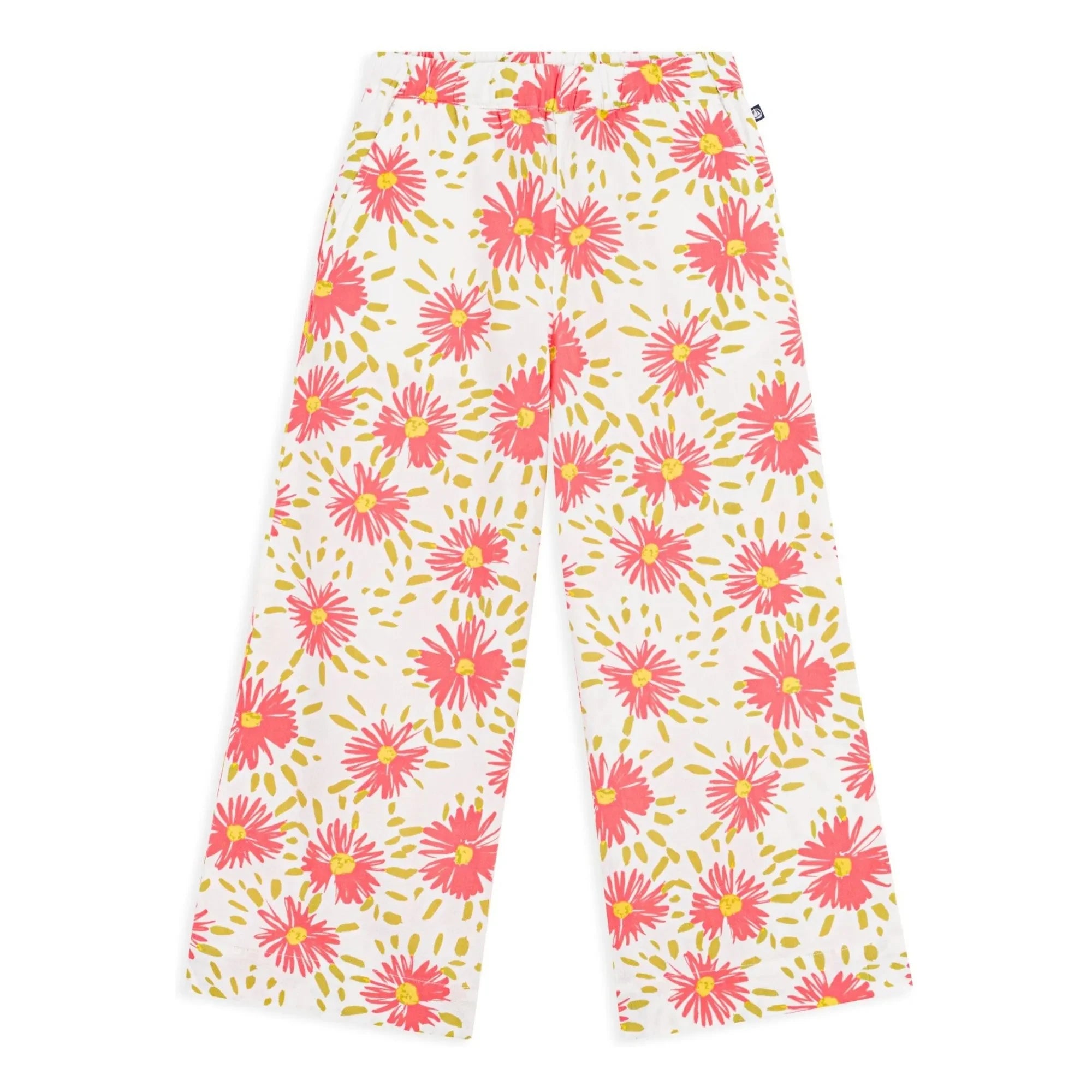 Petit Bateau - Organic cotton Crépon floral trousers | White