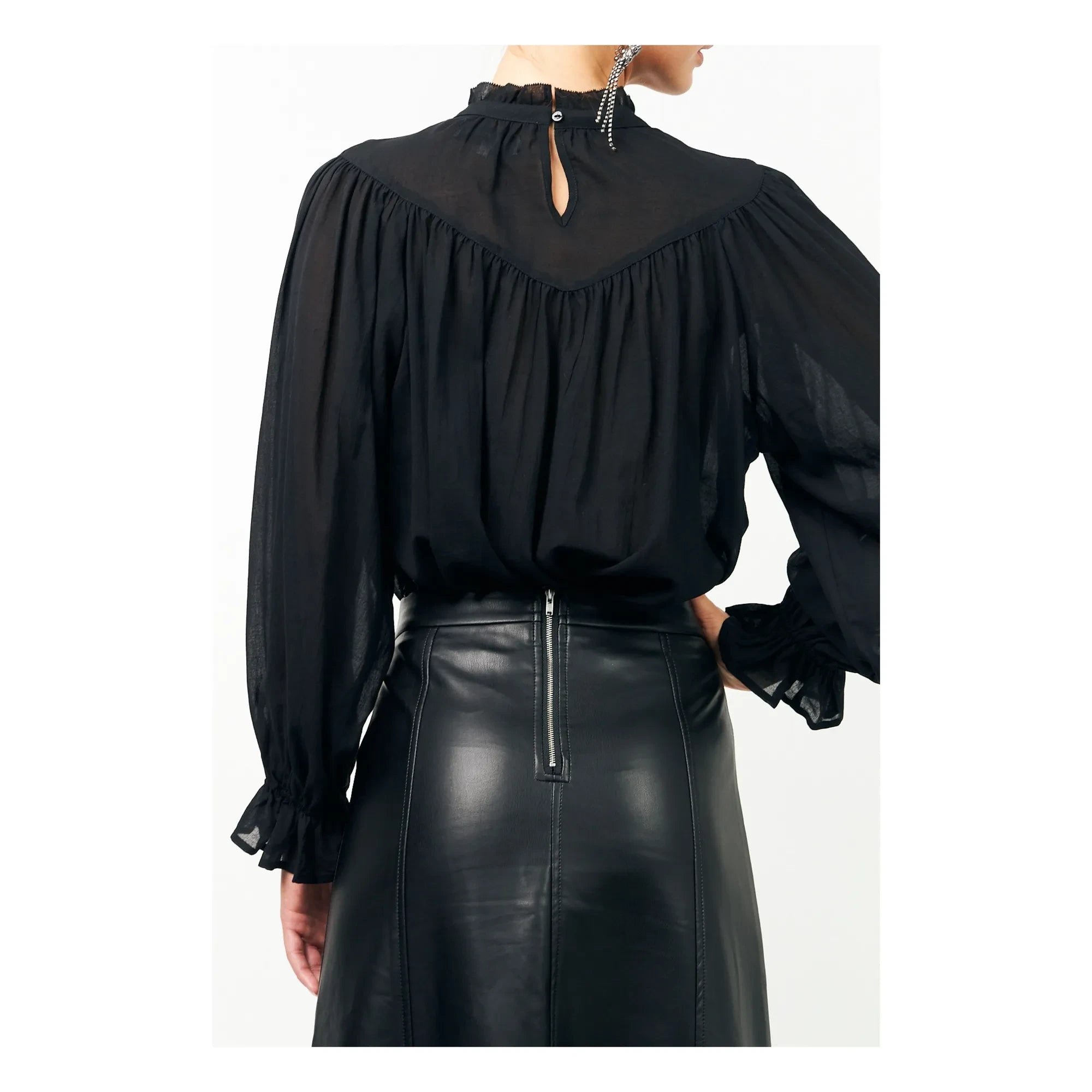 Lollys Laundry - Presley Cotton Blouse | Black