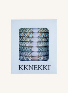 Bon Dep - 8'li Kknekki Sky Edition Scrunchies Seti | Mavi