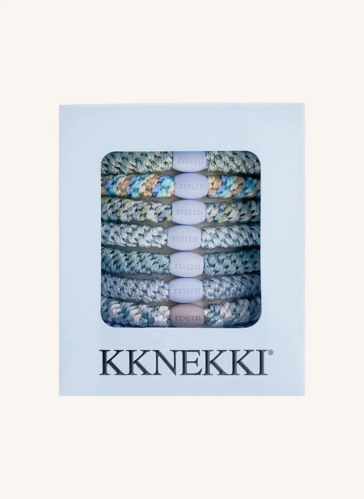 Bon Dep - 8'li Kknekki Sky Edition Scrunchies Seti | Mavi