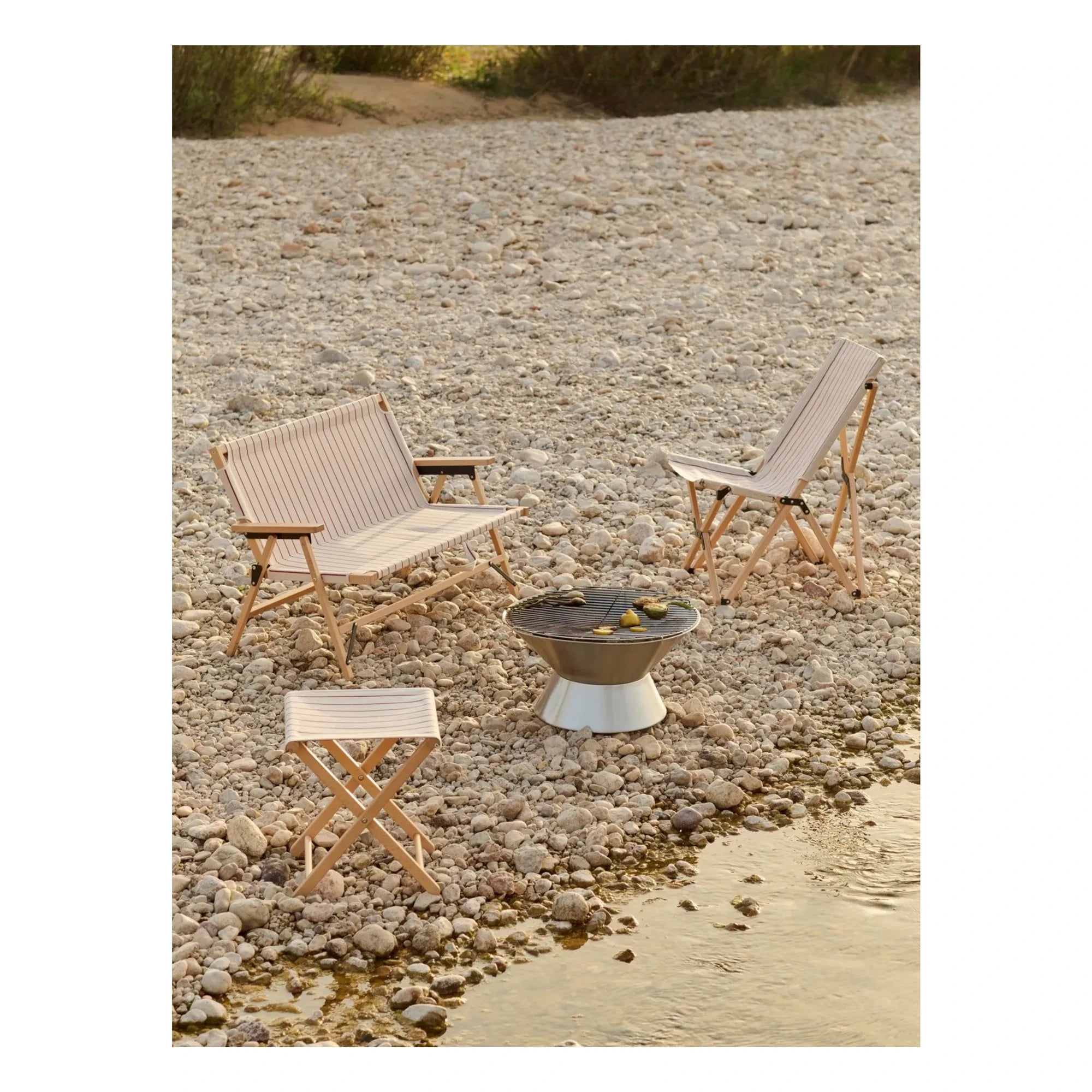 Hay - Outdoor Market Foldable Bench, Jasper Morrison | Beige