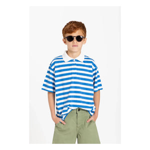 Smallable Kid - Tilo Striped Organic Cotton Polo T-Shirt | Royal Blue