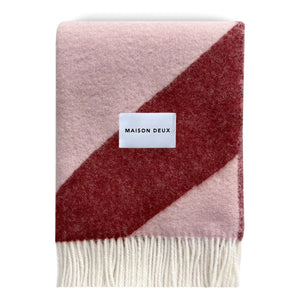 Maison Deux - Swirl yün battaniye | Bordo