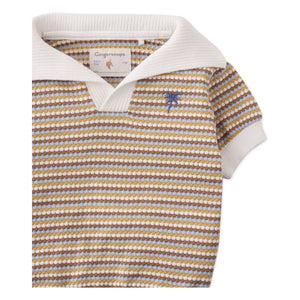 Gingersnaps - Nicholas Striped Polo T-Shirt | White