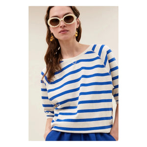 By Bar - Marinière Neva Organic Cotton T-shirt | Azure Blue