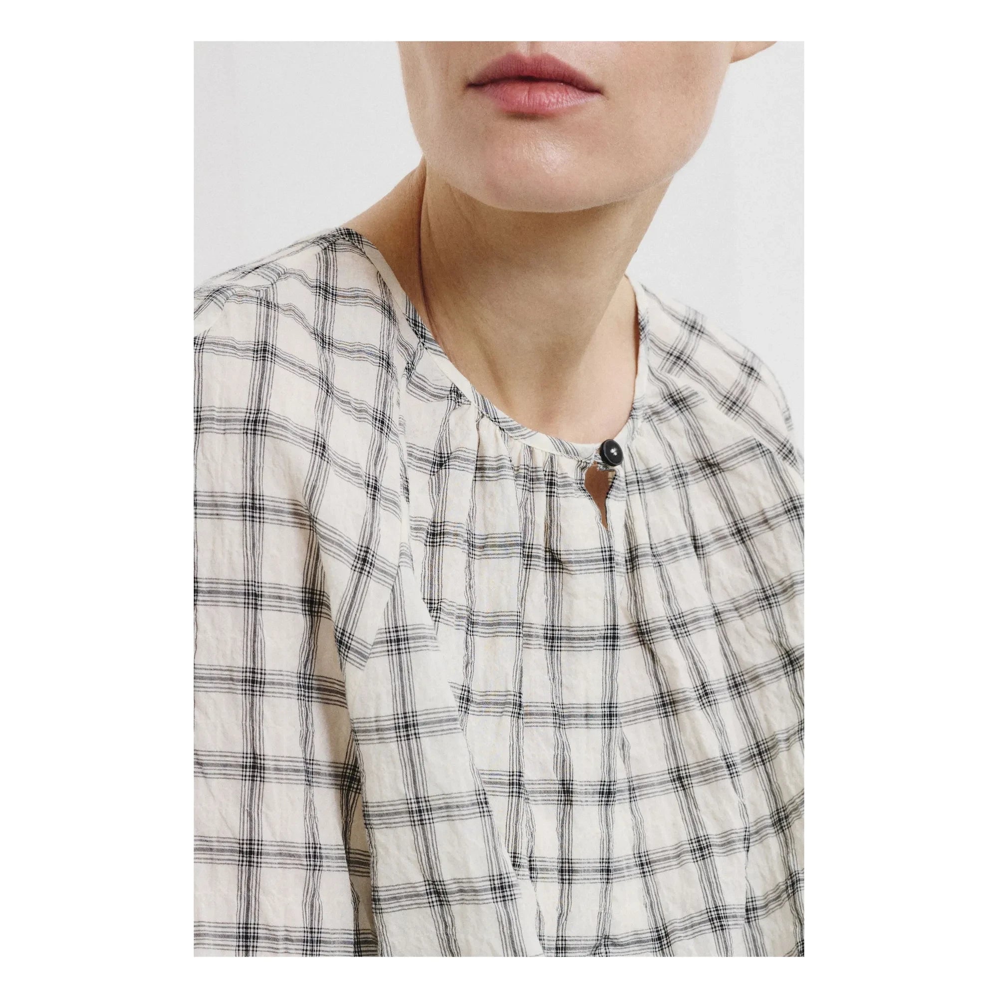 Pomandère - Cotton Striped Blouse | Cream