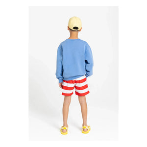 Smallable Kid - Archie Striped Swim Shorts | Dark Red