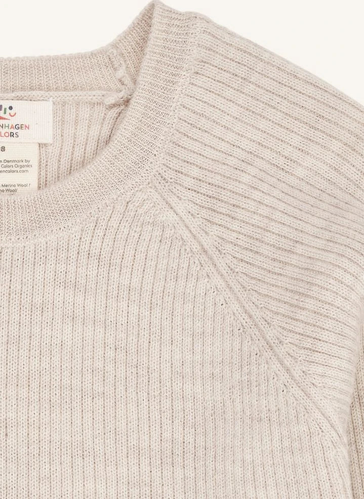 Copenhagen Colors - Krem Merinos Yünlü Fitilli Kazak