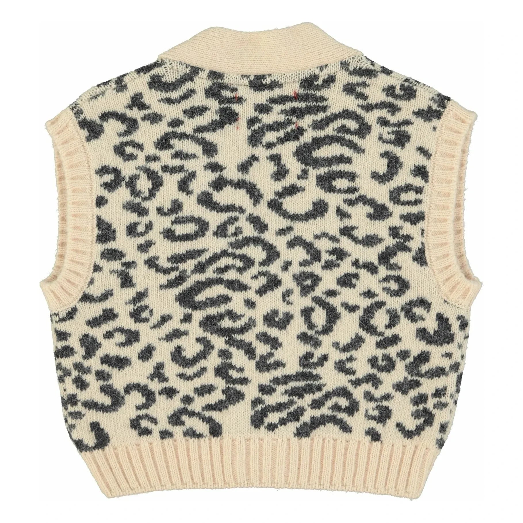 Piupiuchick - Leopard Wool Sleeveless Vest | Light Pink