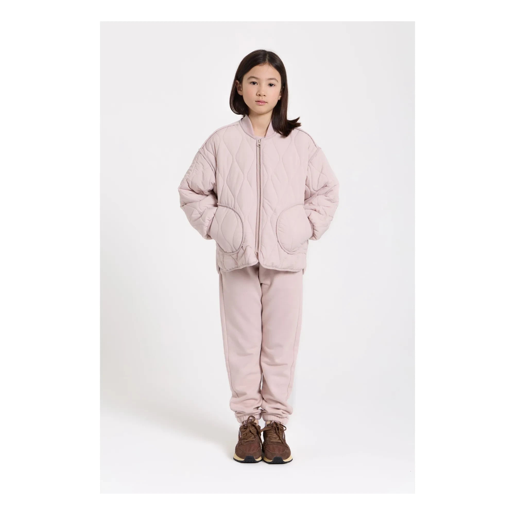 Smallable Kid - Woolen Quilted Bomber | Pale Pink