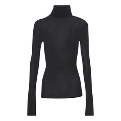 American Vintage - Massachusetts Polo Neck Long Sleeve T-shirt | Black
