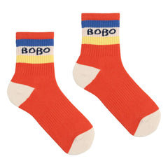 Bobo Choses - Organic Cotton Striped Socks | Red