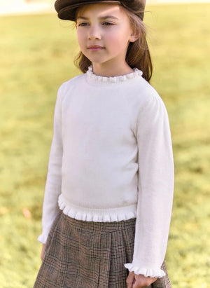Tartine et Chocolat - Fırfırlı kazak | Ekru