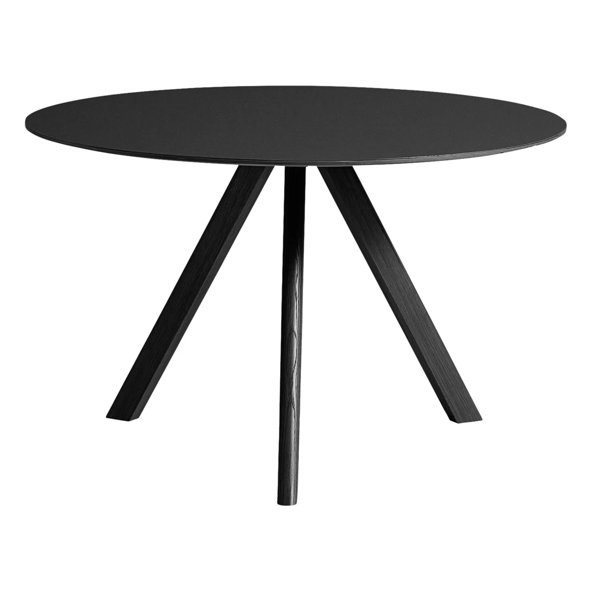 Hay - CPH20 Round Glass Table, Oak Base | Black