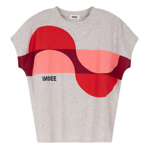 Indee - Printed Mink T-Shirt | Gray Melange