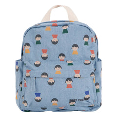 Bobo Choses - Cartoon Character Organic Cotton Backpack | Indigo Blue