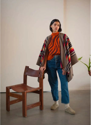 La Méricaine - Apache Recycled Wool Poncho | Earth Brown