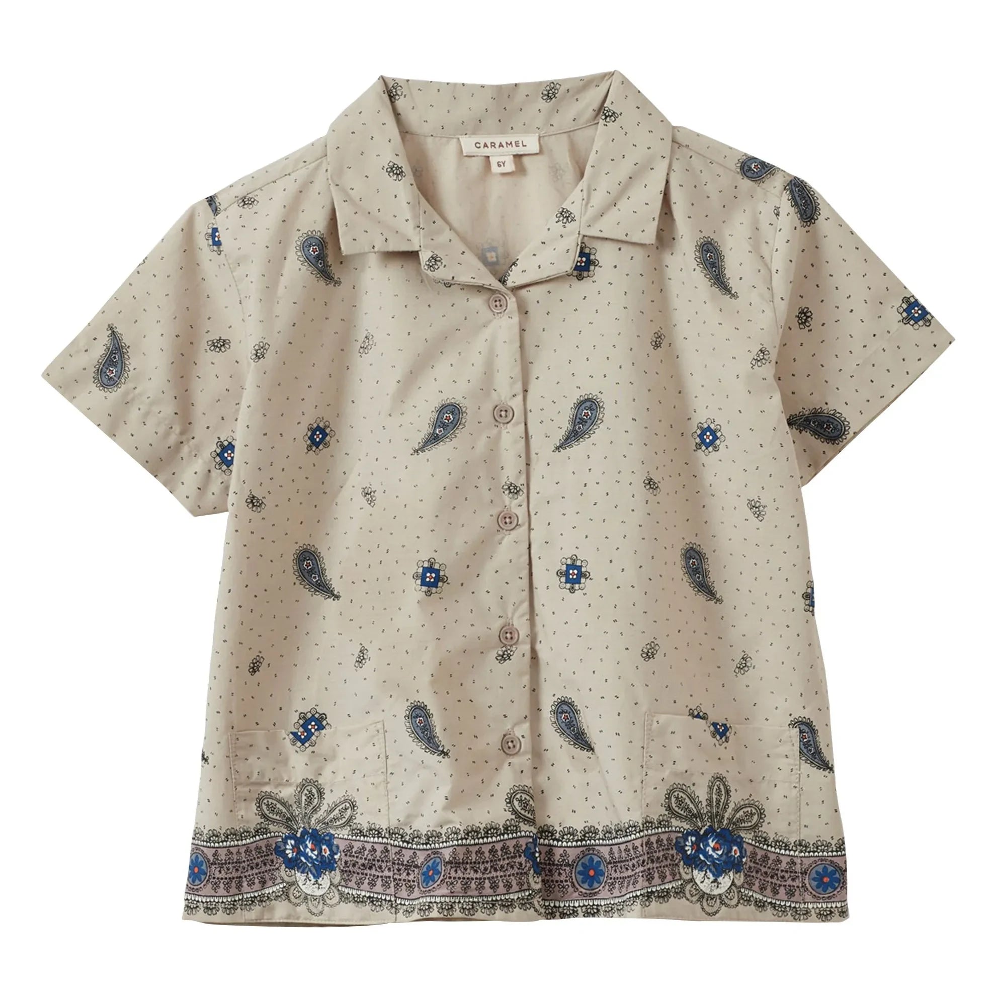 Caramel - Bamboo Paisley Shirt | Ecru
