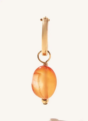 Camille Colette Studio - Hortense Cornaline Hoop Earrings | Orange