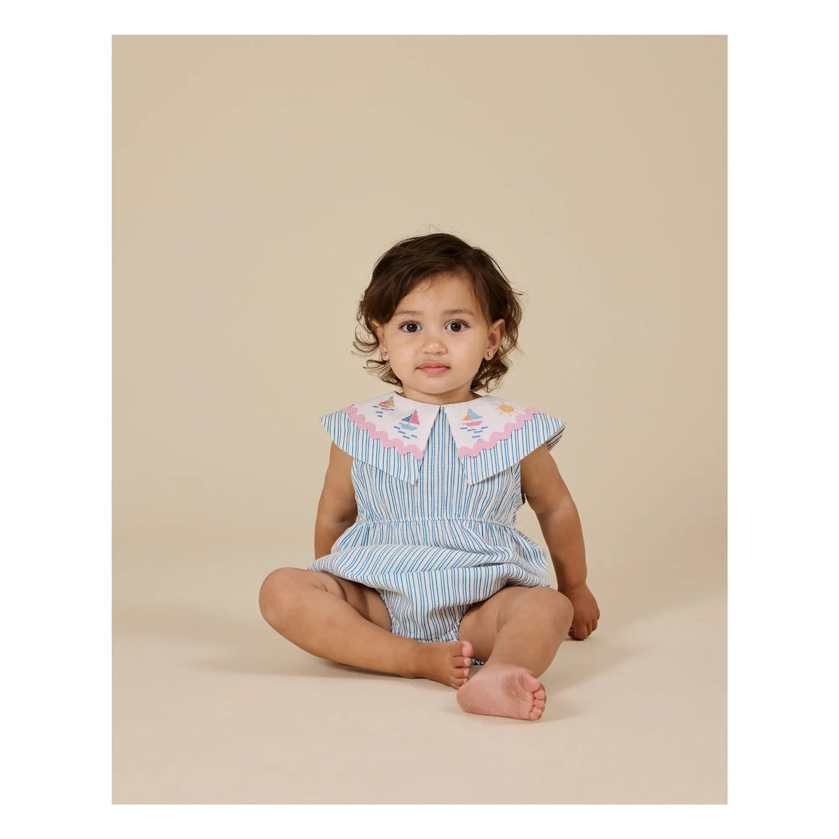 Goldie + Ace - Blue Striped Sailor Jumpsuit
