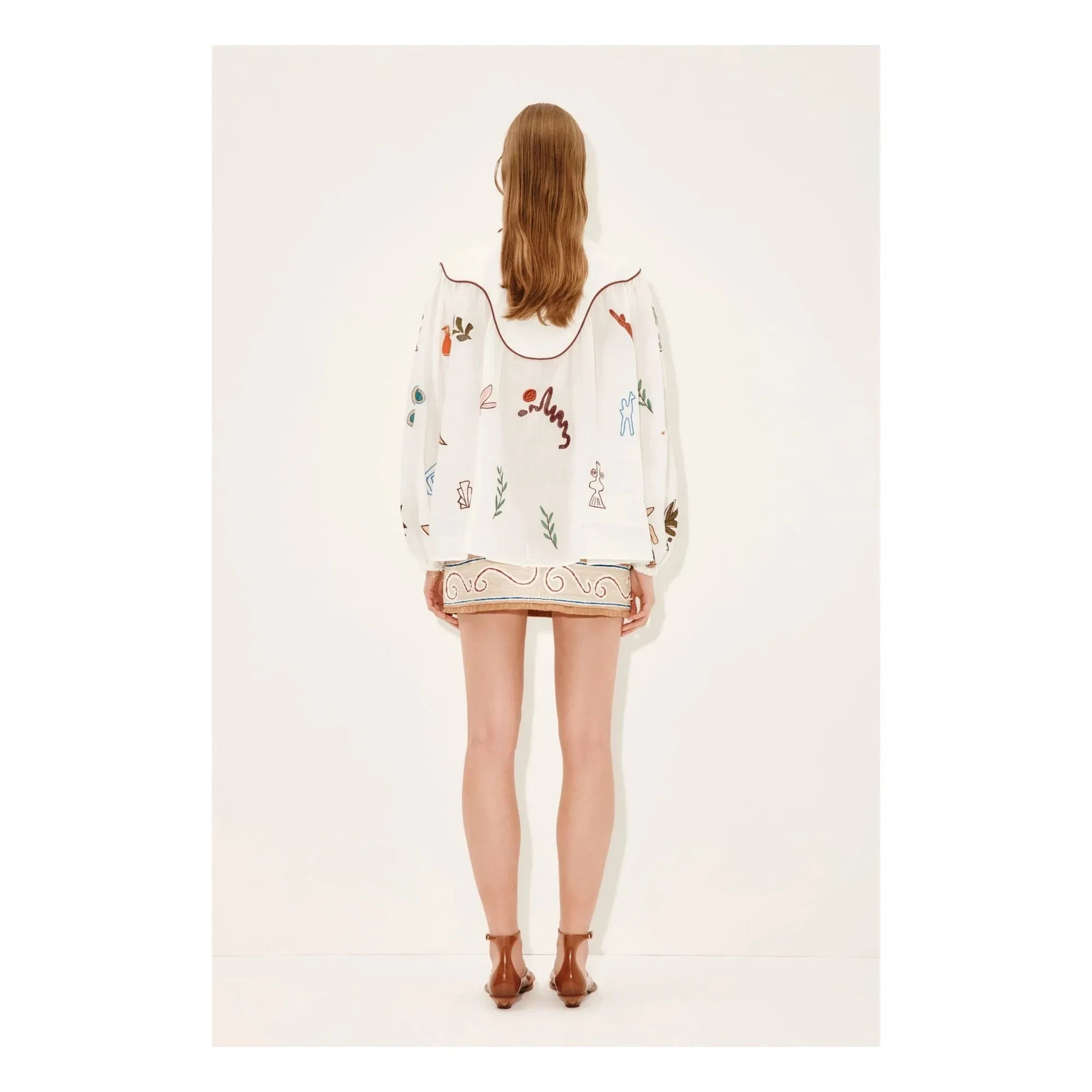 Alémais - Mina Embroidered Blouse | White