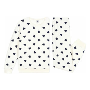 Petit Bateau - Sponge Heart Pajamas | Ecru