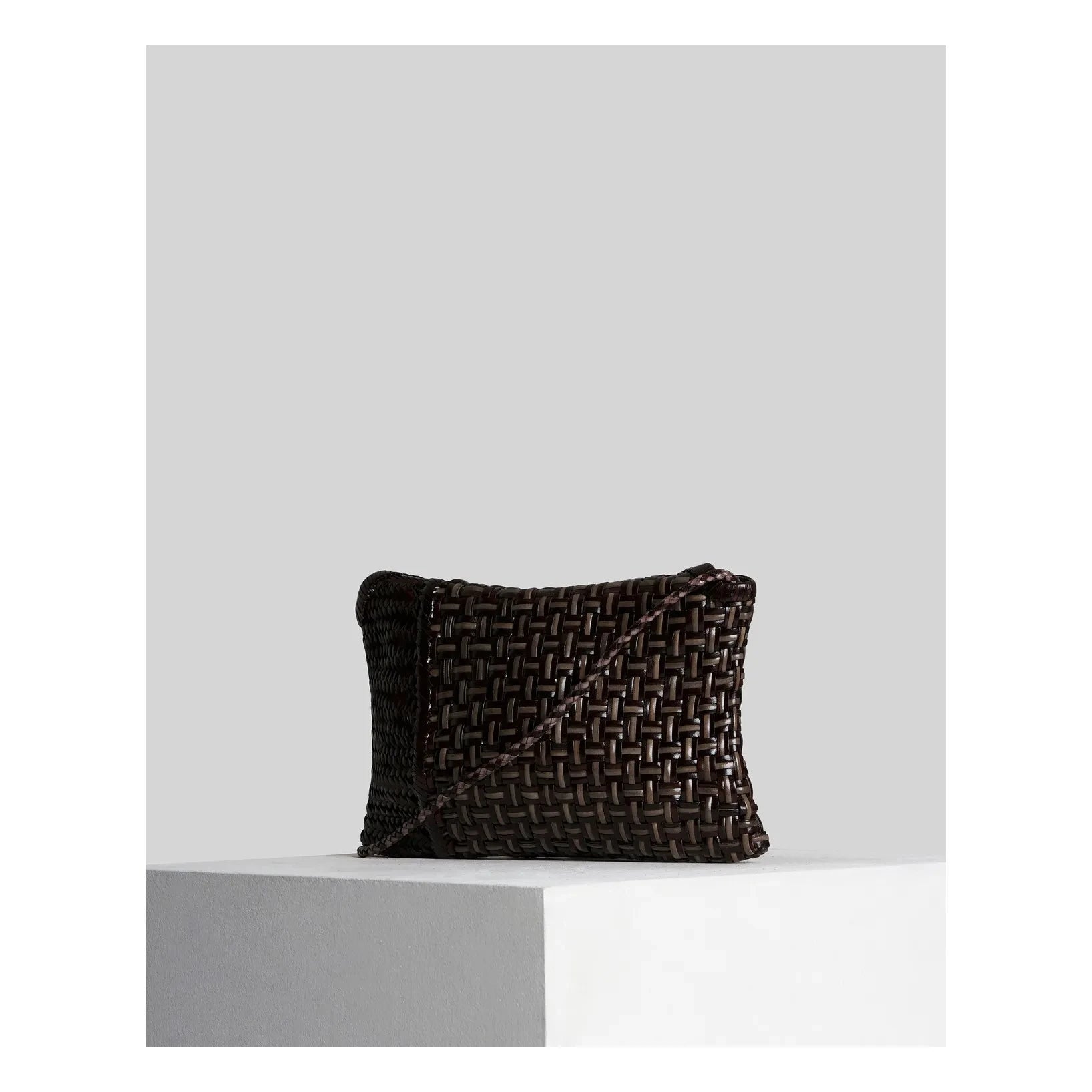 Vipera - Pillow Patch Leather Clutch | Chocolate