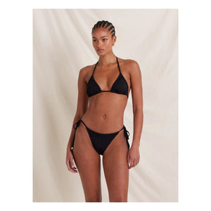 Peony - Memoir Embroidered Recycled Fiber Jersey Bottom | Black