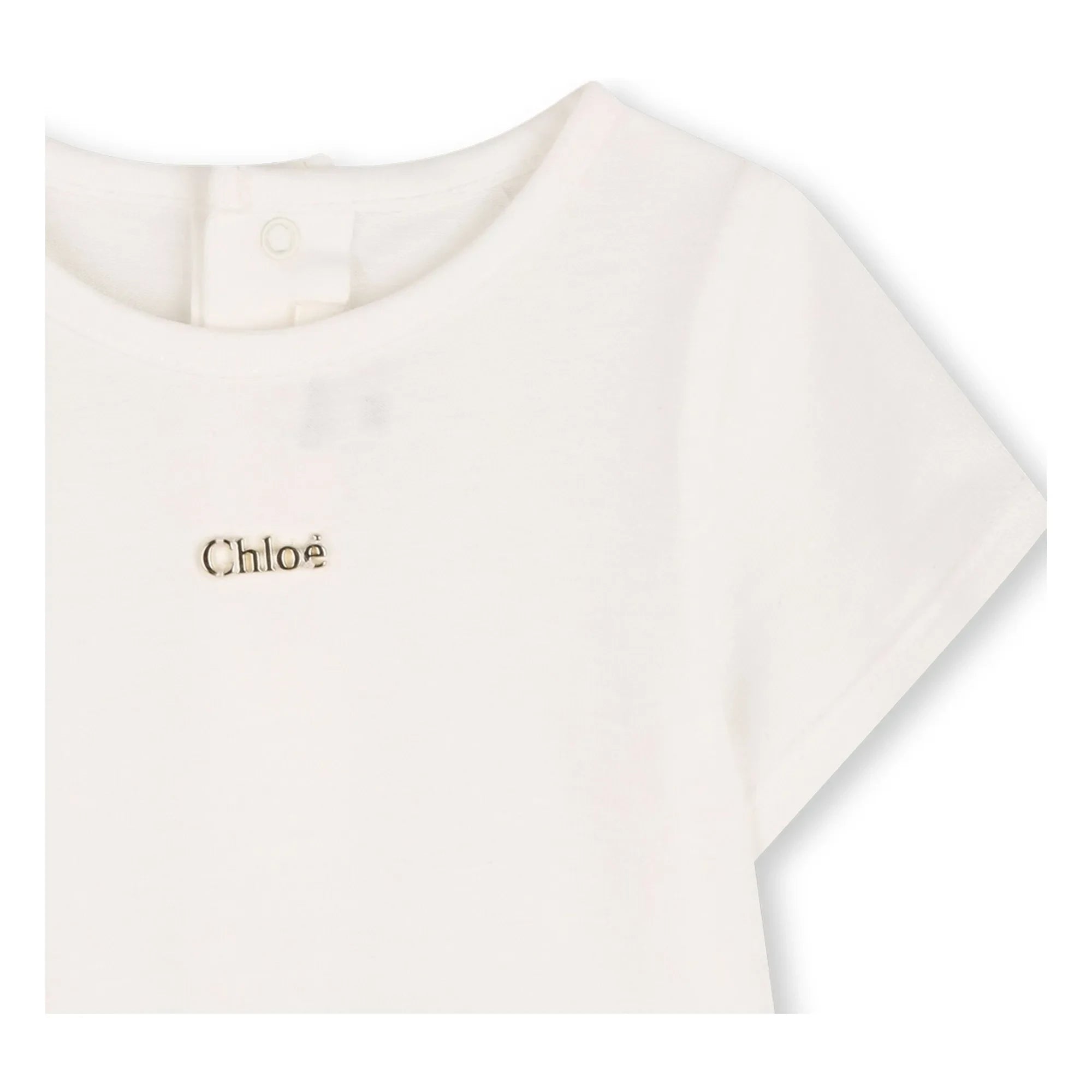 Chloé - Organic Cotton Overall and T-Shirt Set | Peach